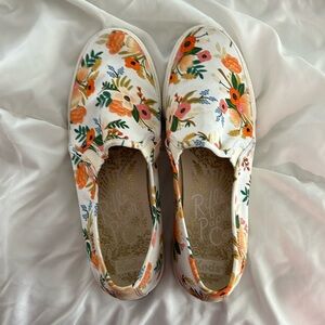 Keds x Rifle Paper Company slip on shoes, size 8.5